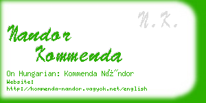 nandor kommenda business card